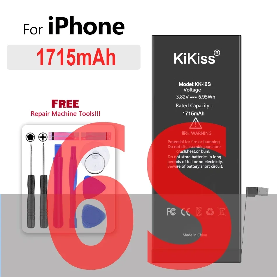 Batería de Alta Capacidad para iPhone 6S 6 7 8 Plus 6Plus, iPhone X SE 5S 5C 5 XR XS Max, Reemplazo 4