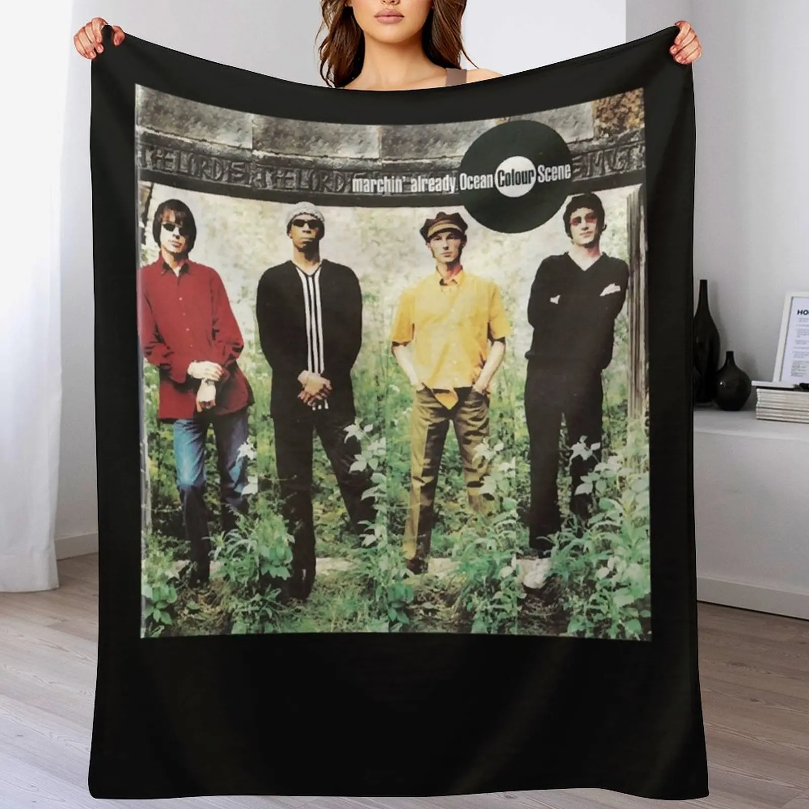 

Ocean Colour Scene Marchin&x27; Already Classic T-Shirt.png Throw Blanket Comforter wednesday Extra Large Throw Blankets