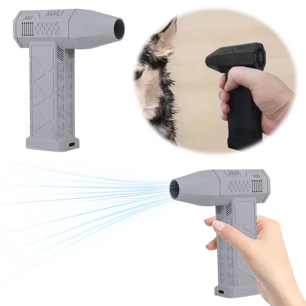 130000RPM Mini Turbo Jet Fan Rechargeable Brushless Motor Violent Turbo Fan Jet Blower for Computer Keyboard Outdoor Car Home