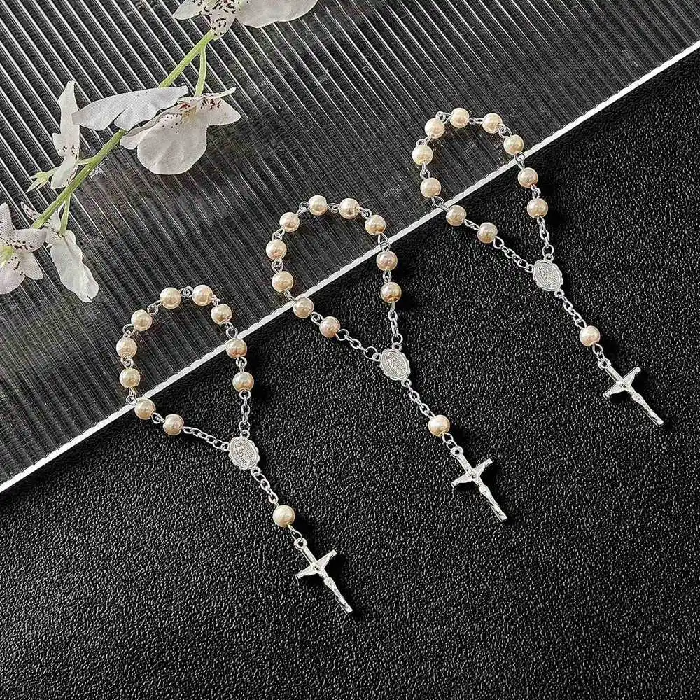ลูกประคำสำหรับพิธีบัพติศมาด้วยนิ้ว tasbih Rosario 30ชิ้นลูกประคำเเบบไข่มุกเทียมสำหรับช่วยในการทำพิธีศีลมหาสนิท