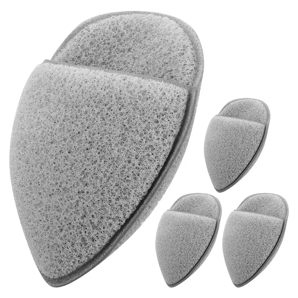 4pcs Facial Soft Pu Reusable Exfoliating Face Scrubber Gentle Sensitive Skin Deep Cleansing Makeup Remover Sponge