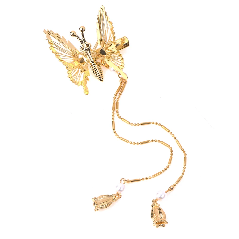 Butterfly Hairpin Hair Accessories Ancient Style Dragonfly Tassel Step Shaking Move Wing Duckbill Clip Butterfly Side Jewelry