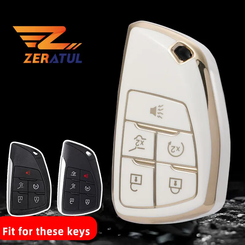 TPU Caso Capa Chave Do Carro, 5, 6 Botão, Shell Fob, Chaveiro para GMC Yukon, Chevrolet Tahoe Suburban, Buick, ENVISION S Plus, Avant