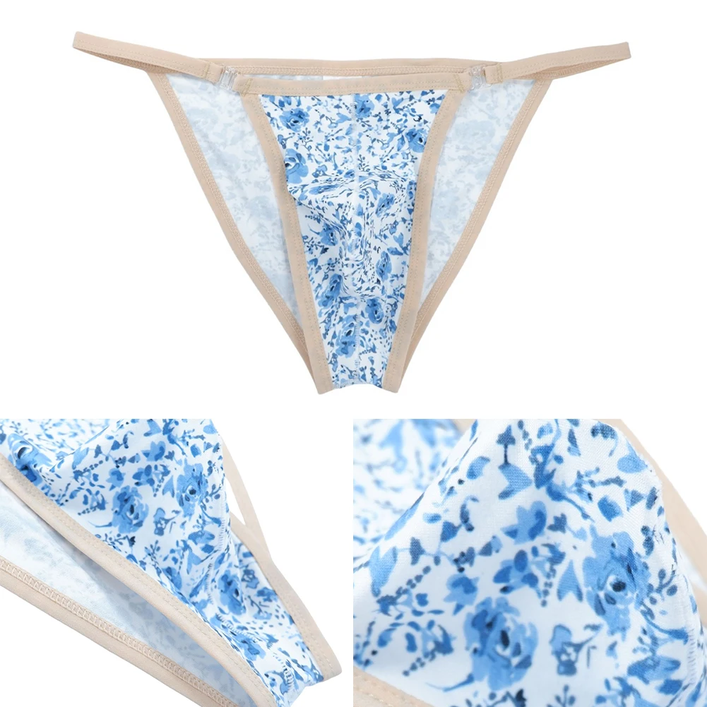 

For Nightlife Low Waist G-string Printed Briefs 10 Spandex Material Bulge Pouch Design Classic Theme For Casual Wear