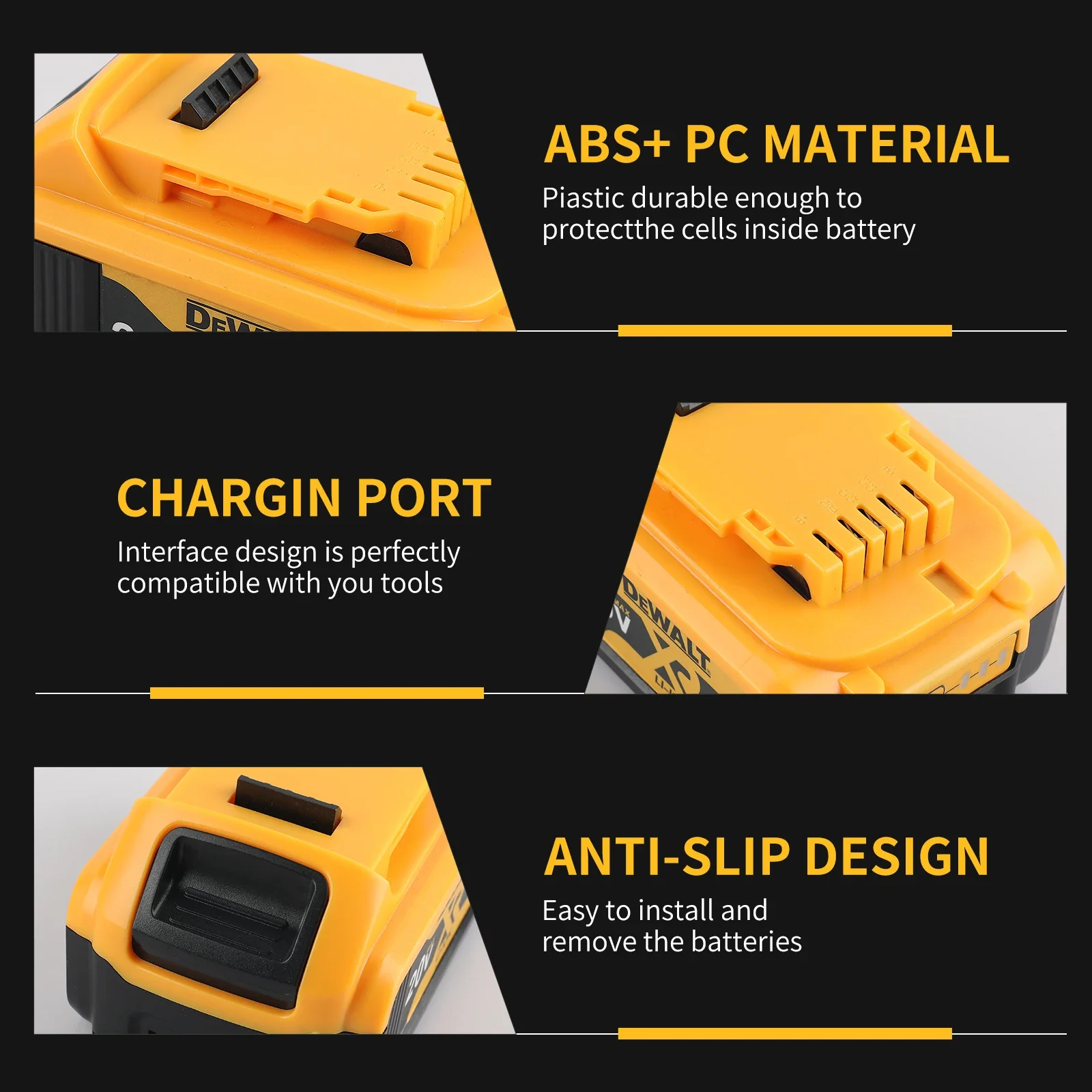 DEWALT Original packaging  20V, 6.0AH, DCB206   rechargeable Backup lithium battery ﻿ Two batteries