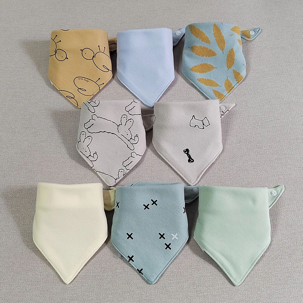 Newborn Baby Bibs Cotton Triangle Bandana Bib For Baby Boy Girl Infant Feeding Drooling Teeting Bibs 8 Pieces Burp Cloth