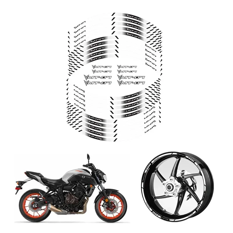 For YAMAHA MT-07 MT07 MT 07 Motorcycle Parts Contour Wheel Decoration Decal Sticker - A