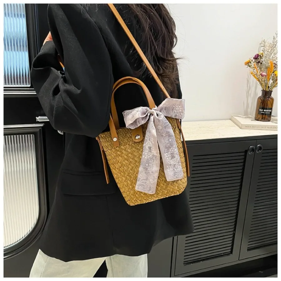 

New fashionable summer beach texture beach pastoral style women's bag versatile crossbody bag handbag vegetable basket bags