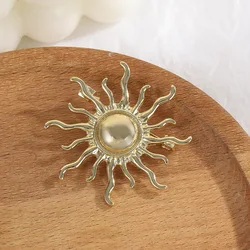 Vintage Alloy Sunflower Brooches For Women Personality Sun God Shape Brooch Casual Party Office Versatile Pins Gifts