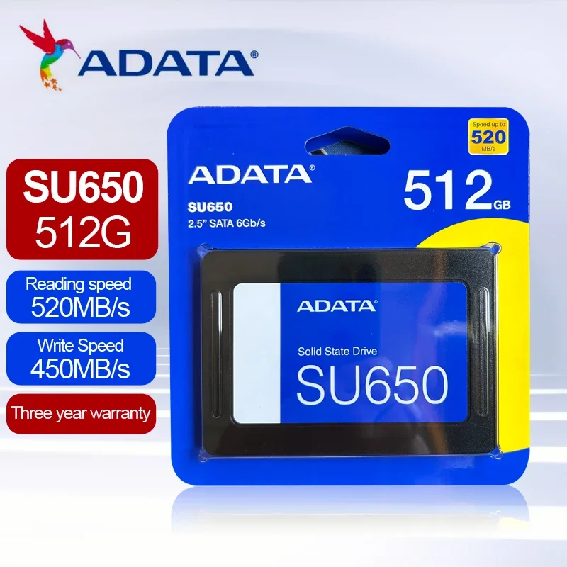 ADATA SU650 Internal SSD 256GB 512GB 2.5 Inch SATA HDD Hard Disk HD SSD Notebook PC SSD Portable HD HDD for Computer