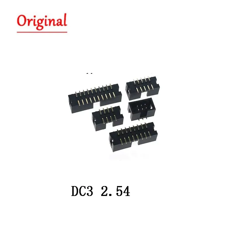 10PCS DC3 6P 8P 10P 12P 14P 16P 20P 26P 30P 34P 40P 50P 2.54mm Socket Header Connector ISP Male Double-spaced SMD IDC JTAG