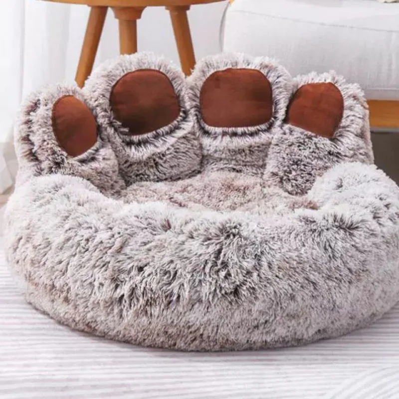 Comfy Pet Cat Dog Bed Soft Paw Shape Warm Cat Dog Bed Cushion Fluffy Dog Bed Cat Mat Deep Sleeping Warm Thickened Pet Supplies