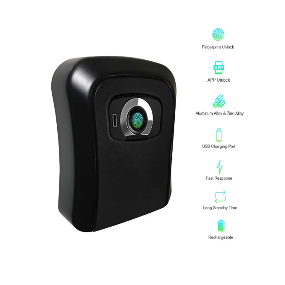 Imagem -03 - Smart Fingerprint Lock Box Key Security Wall Mounted Mobile Phone App Conexão Remota Caixa de Controle Exterior