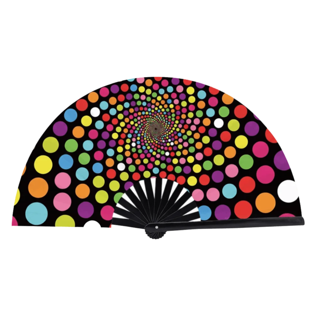 European Style 33 Cm Kung Fu Fan Gradient Colorful Large Dance Fan Foldable Personality Clacking Fan