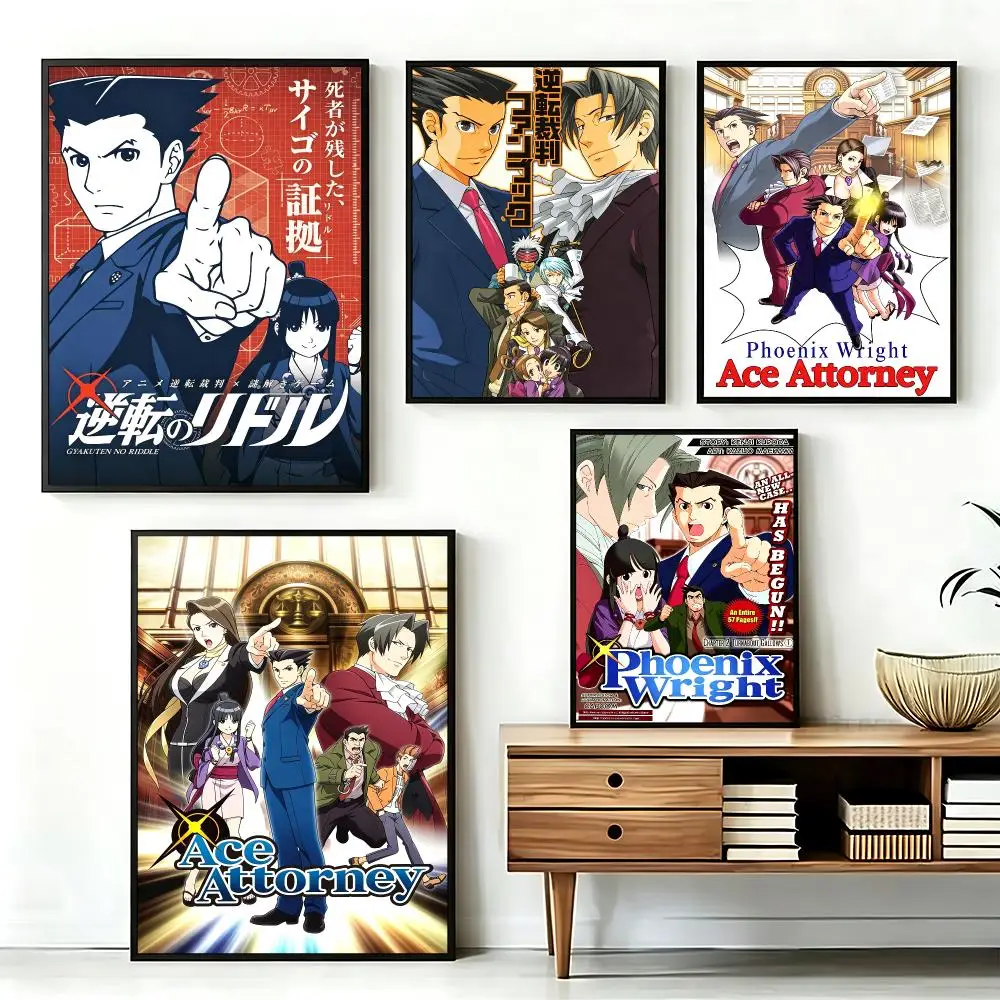 game Ace Attorney Poster  Poster HD Printing Fresh and Nordic Home Decor Wall Art for the Living Rooms Hallways Gift Giving