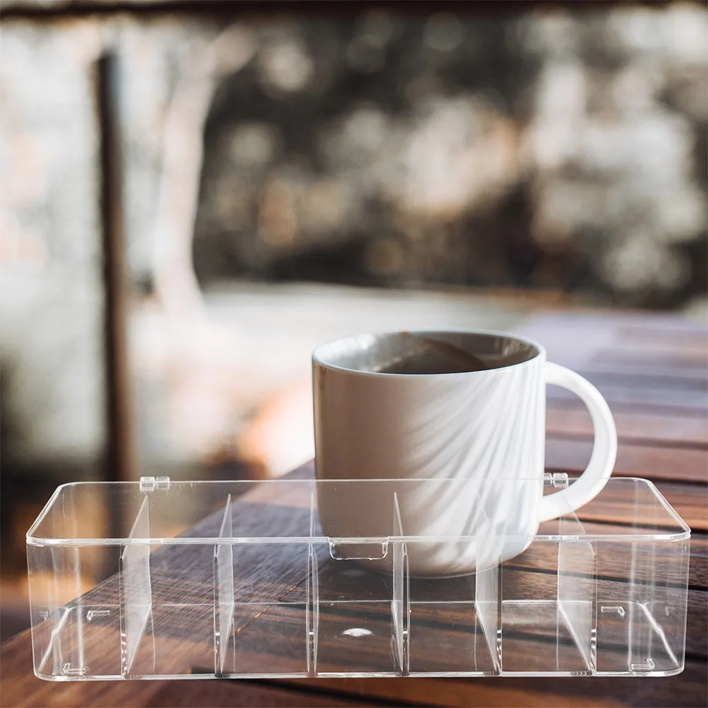 

2Pcs Clear Tea Bag Organizer Lid Stackable Coffee Pod Holder Kitchen Pantry Office Storage Box Divider Tea Packet Holder