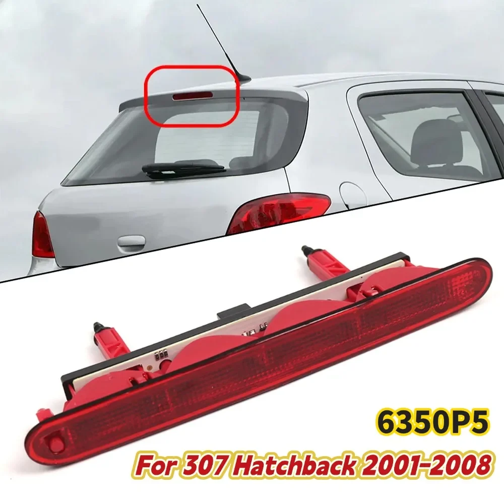 

Red LED High Level Brake Stop Light Black Lens 6350P5 For 307 Hatchback 2001-2008 Rear Third Stop Light 3RD Brake Stop
