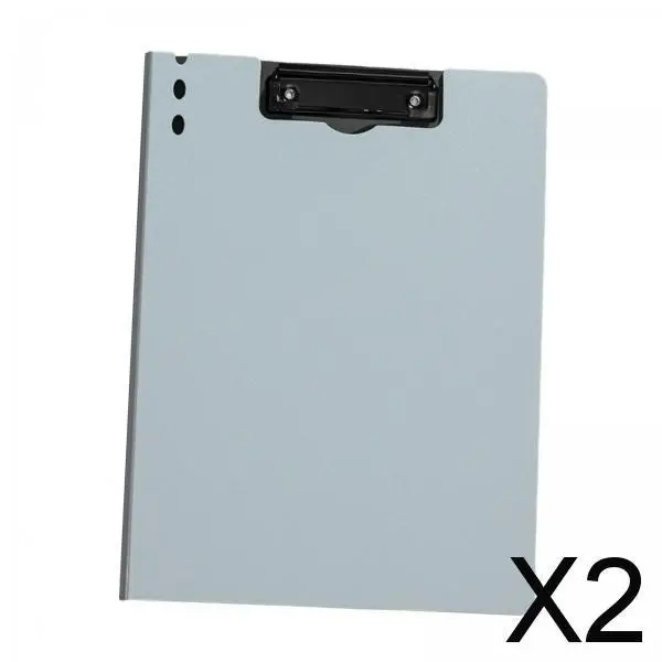 2xClamp Binder Letter Multipurpose A4 Binder for Documents Test Paper Homework Vertical gray