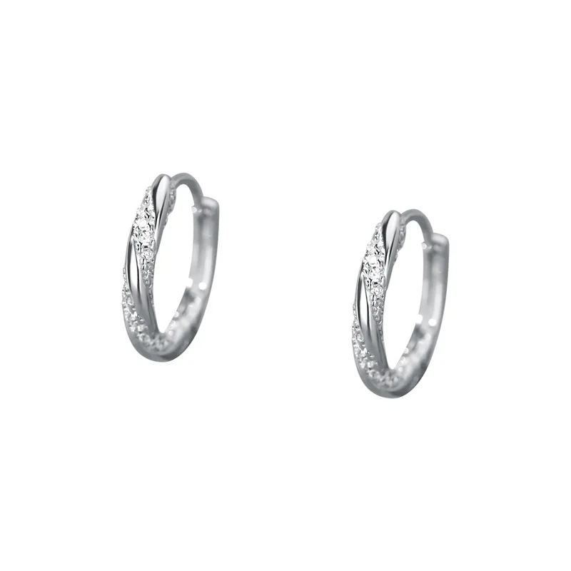 Mobius Circle Zirconia Hoop Earrings for Women Fashion Jewelry Allergy Minimalist Accessories