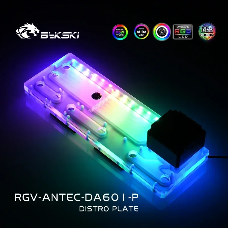 

Bykski RGV-Antec-DA601-P, распределительная пластина RGB для корпуса Antec DA601, насос резервуара для воды в доске для охлаждения ПК