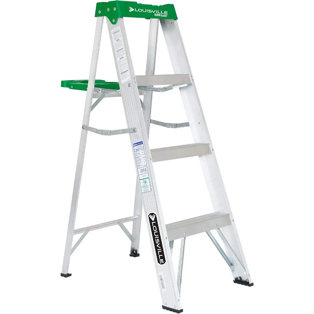 4-foot Aluminium Step Ladder with tool tray, 225-Pound Load Capacity, Type II, AS4004