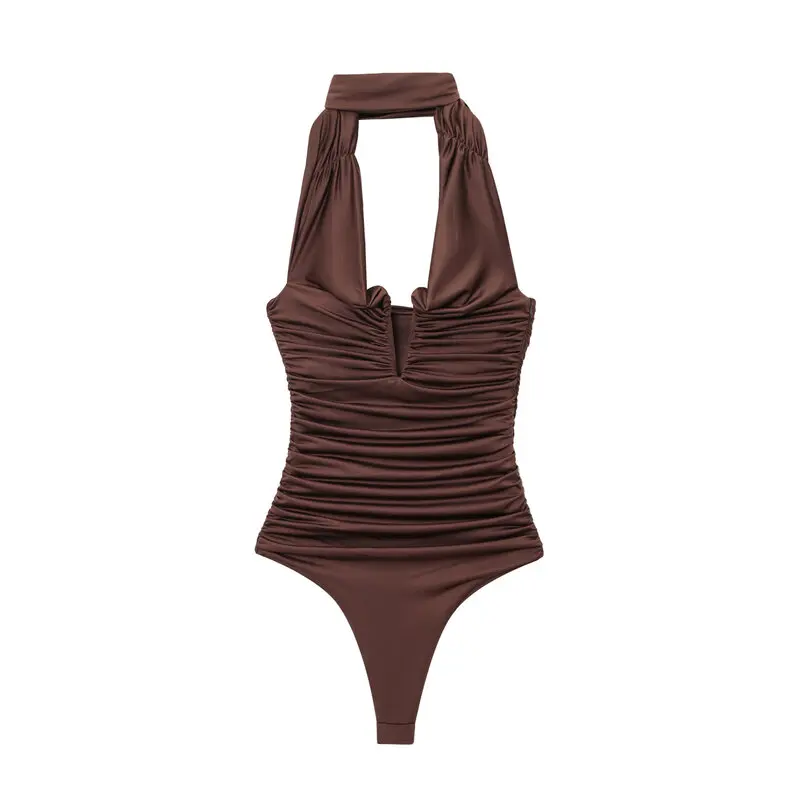 

Лето 2022. Женский дизайн Sense Hanging Neline Slim Fit с открытыми плечами. Комбинезон из смеси нейлона. Нейлоновая одежда. Неудобная одежда для поездок на работу.
