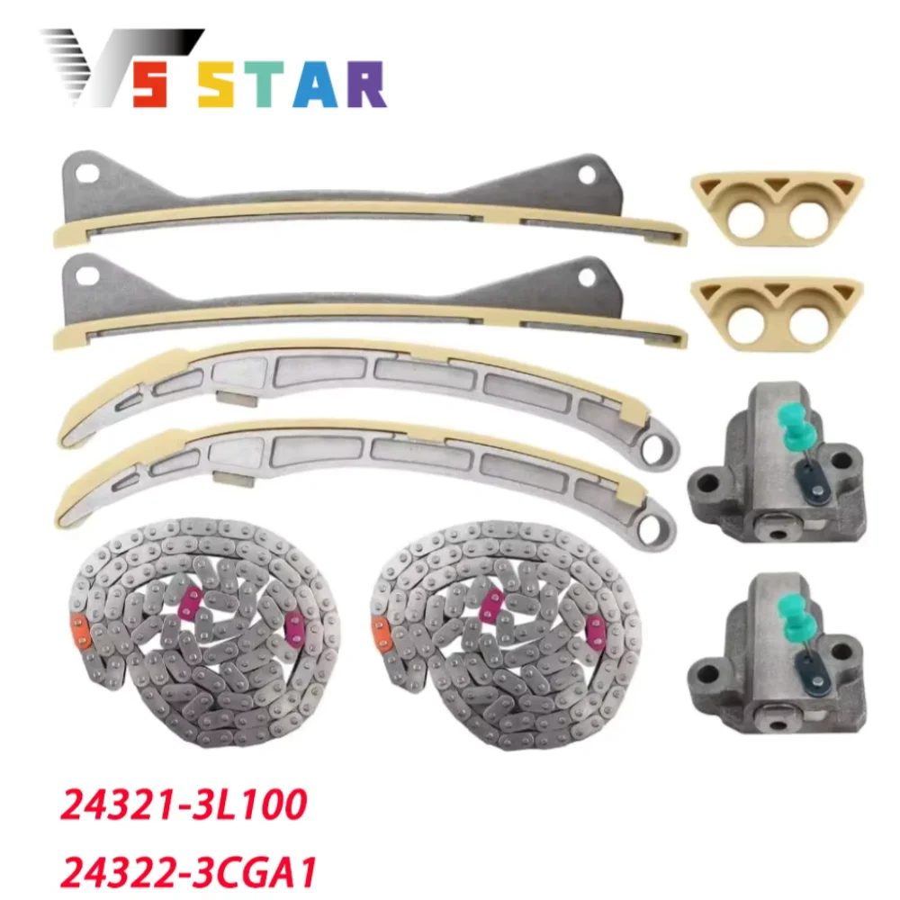 

24560-3CGA1 24321-3L100 24322-3CGA1 Комплект цепи ГРМ для 2019-2021 Genesis G70 3.3L 2017-2019 Genesis G80 Sedan 3.8L XLB-1131