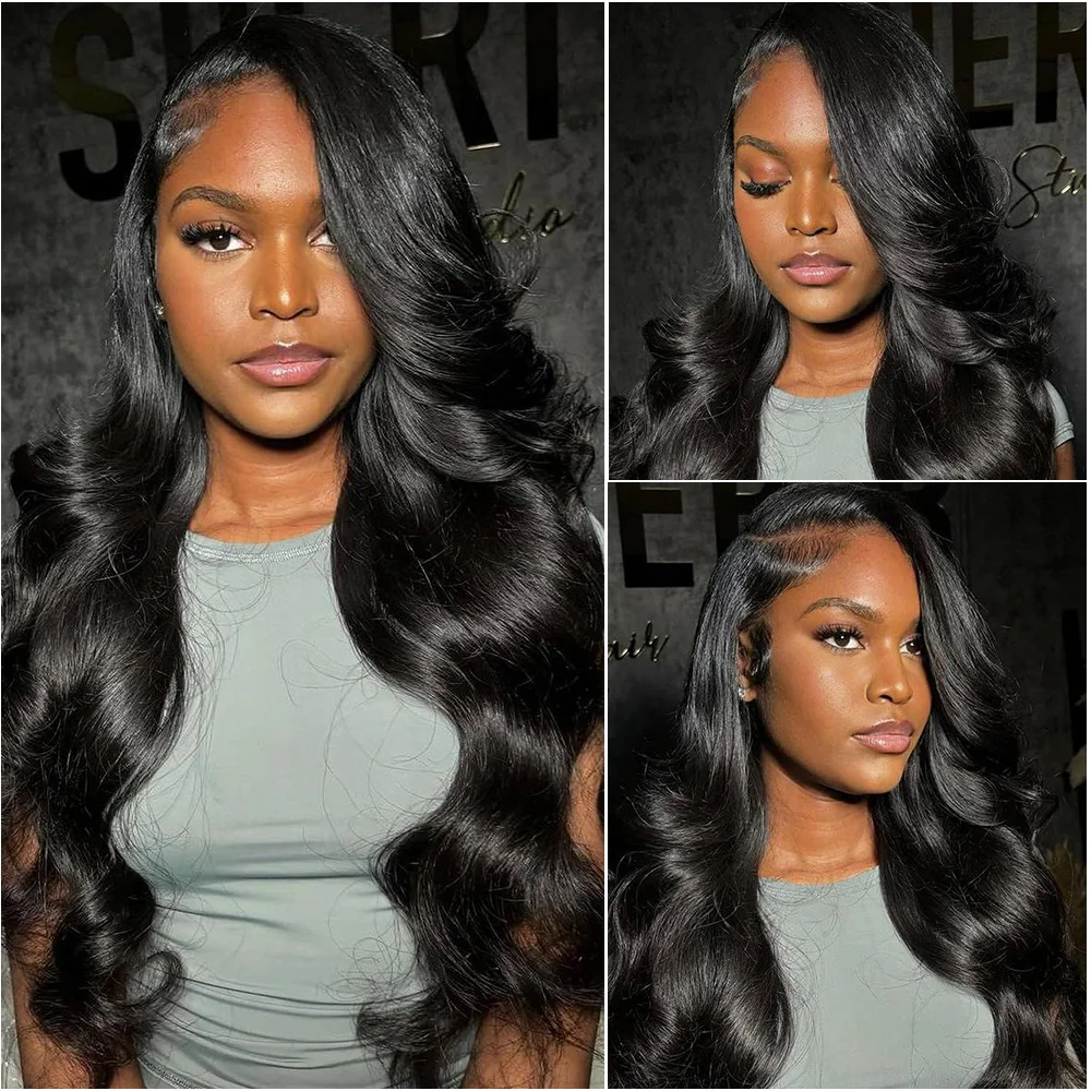 13x6 HD Прозрачный кружевной бразильский передний парик 200% Плотность 5x5 360 Натуральные объемные волны Кружевные фронтальные парики из человеческих волос для чернокожих женщин