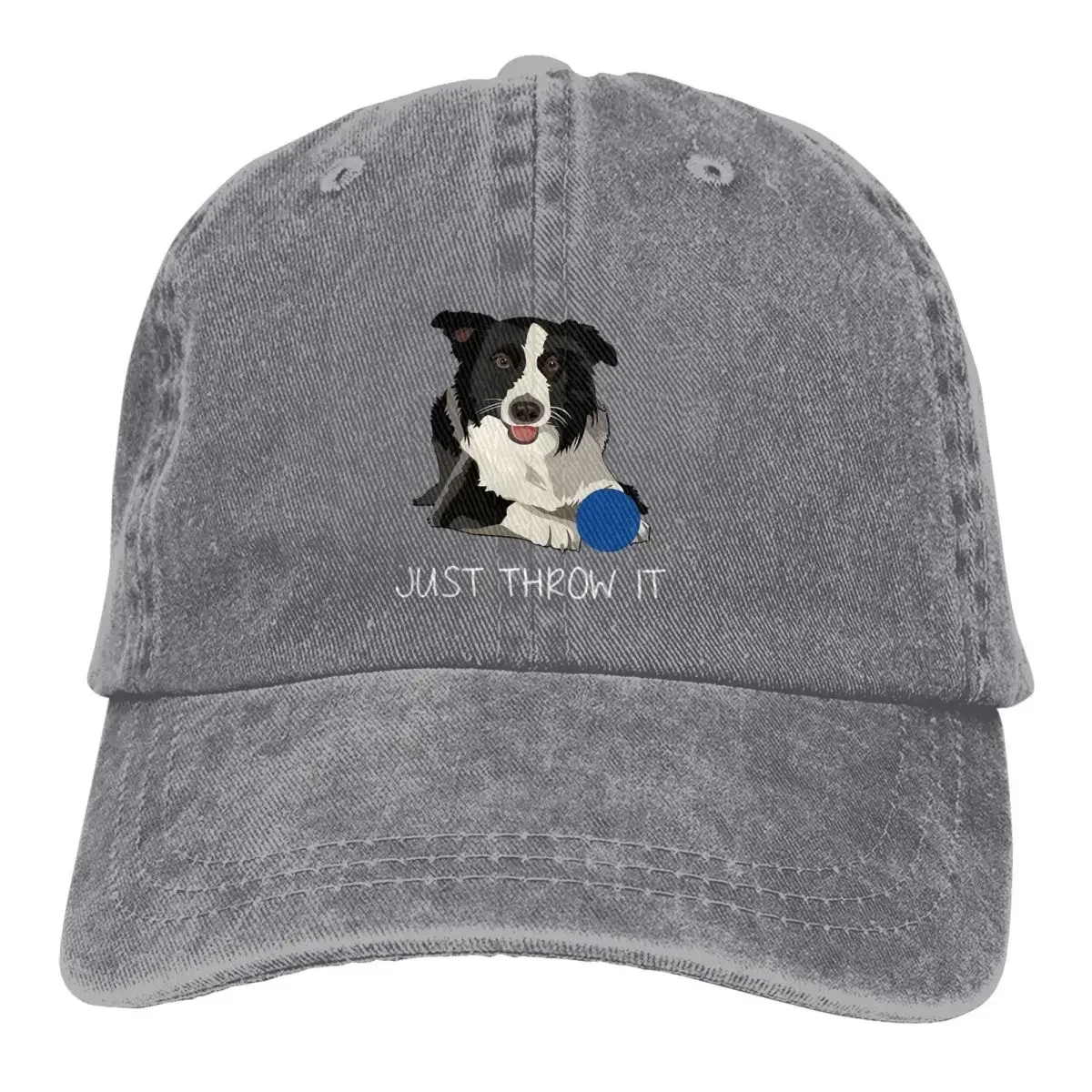 

Summer Cap Sun Visor Just Throw It Funny Border Collie Dog Hip Hop Caps Collie Dog Cowboy Hat Peaked Hats