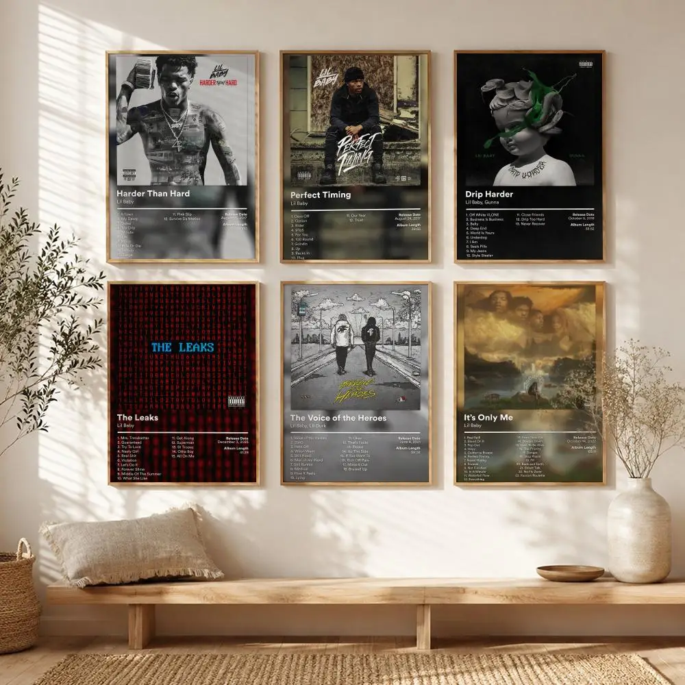 Modern Trap Icon L-Lil Baby Poster All-match HD Waterproof Self-Adhesive Wall Art Sticker For Home Bedroom