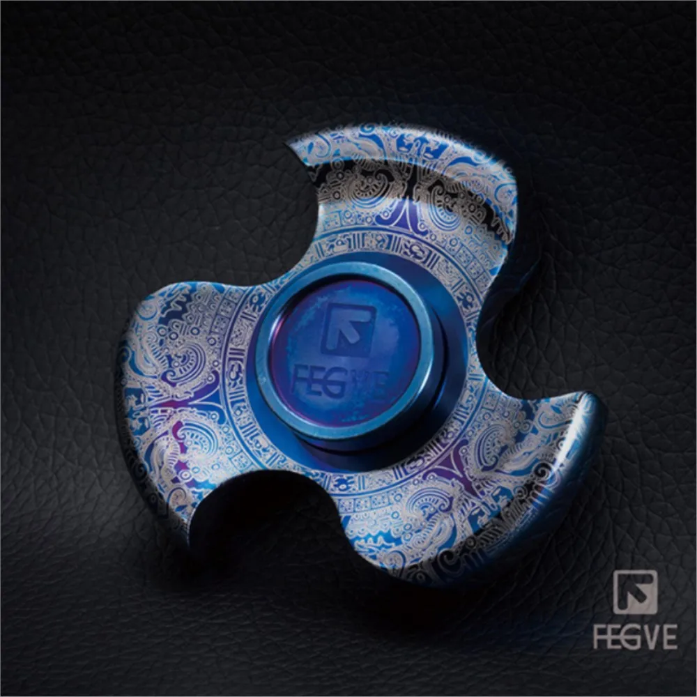 FEGVE EDC Titanium Spinner Three-Bladed Fidget Spinner Handling Feel Original Design Anxiety Relief Gadgets Fidget Toy Adult