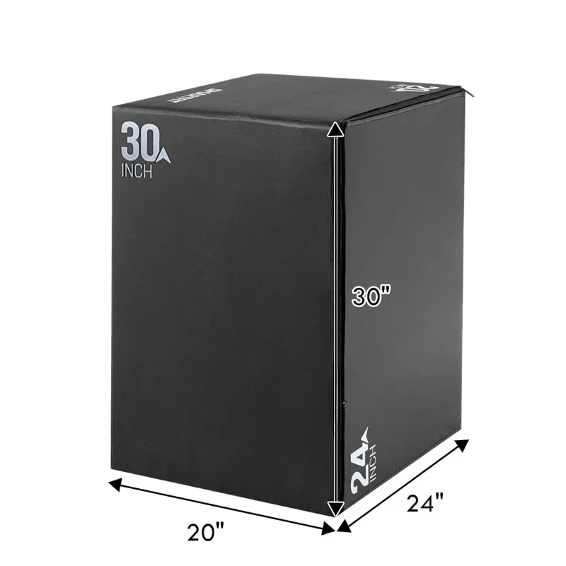 3-In-1 Soft Foam Jump Box with Wood Core, Non-Slip Multipurpose Buffer Jump Box for Strength Training