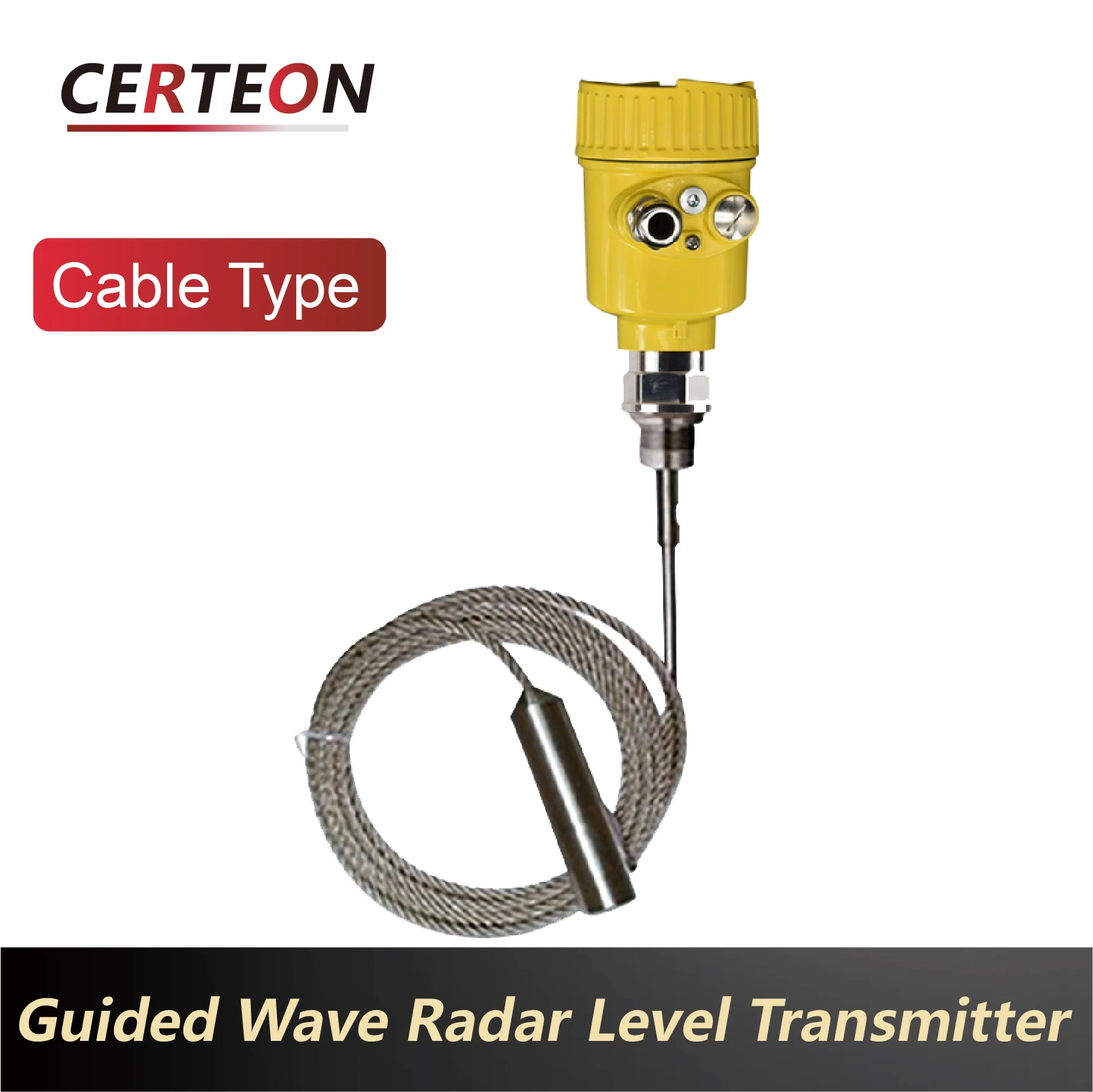 ความถี่สูง 26GHz เซ็นเซอร์ระดับเรดาร์ป้องกันการระเบิด 4-20mA Guided Wave เครื่องส่งสัญญาณ Rod สายหน้าแปลนเกลียว