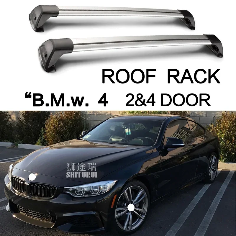 

SHITURUI For BMW 4 Series 2-dr Coupe 2014-2020 4 DOOR Serultra quiet truck roof rack bar car special aluminum alloy belt lock