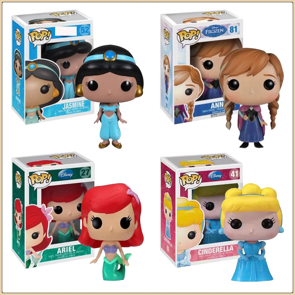 

Funko Pop Disney Princess Action Figures Classic Movie Characters Elsa Cinderella Model Garage Kit Ornament Kids Birthday Gifts