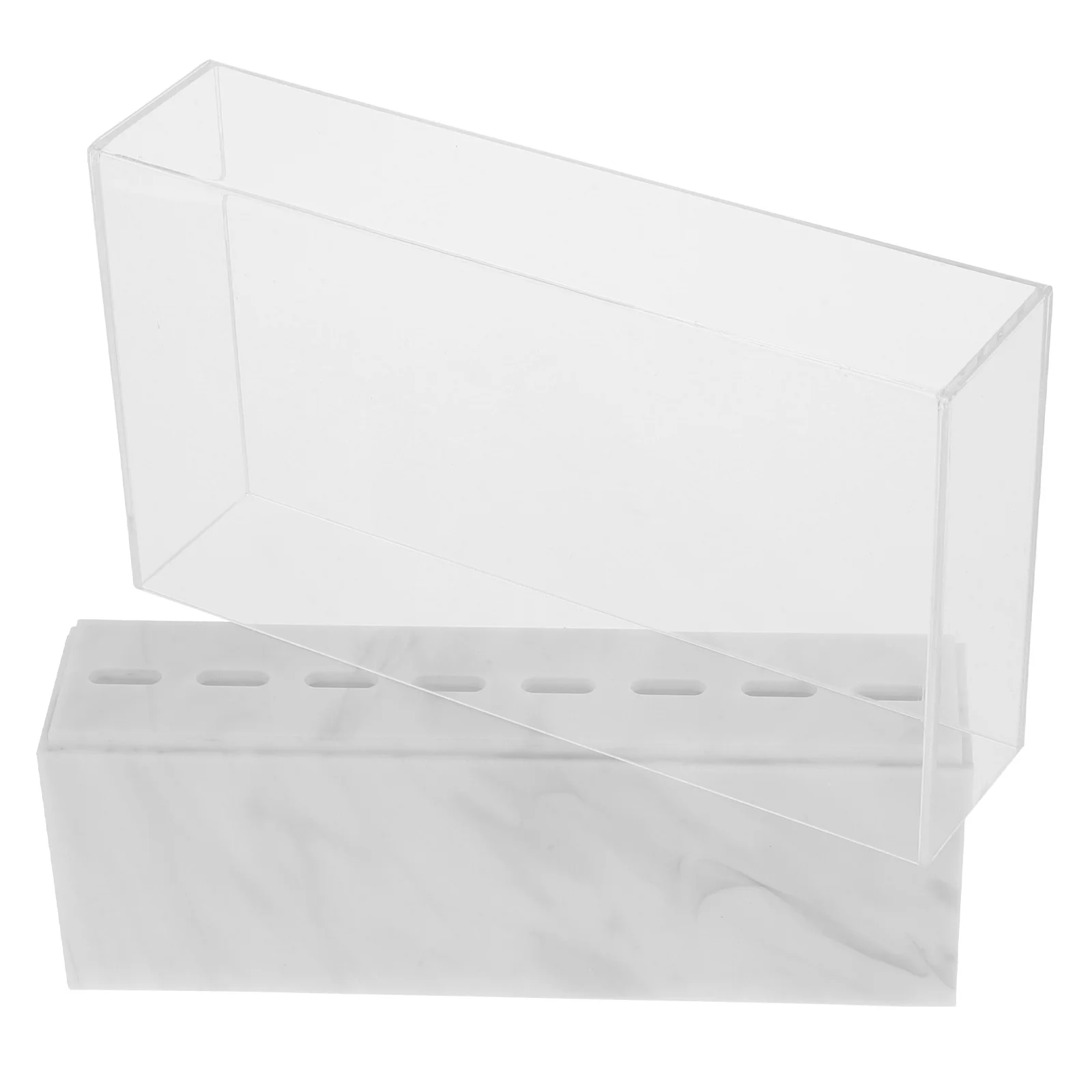 Support de rangement pour pincettes en acrylique à 8 trous, support organisateur à motif de marbre pour Extensions de cils, porte-brosse de maquillage, étagère d'exposition