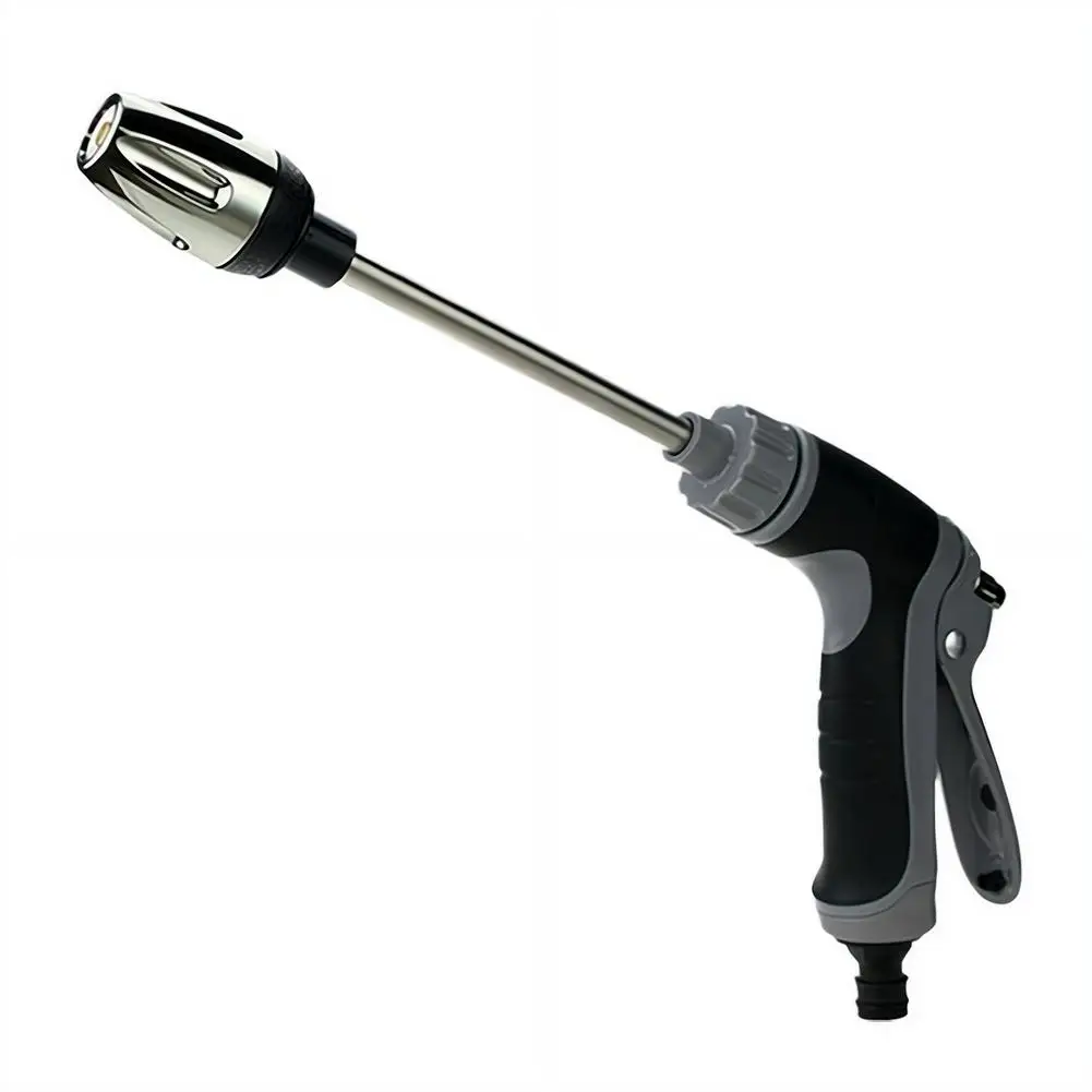 360° Long Rod High Pressure Water Gun Metal Extended Pole Non-slip Rubber Handle Home Car Washing Tool Strong Water Flow Garden