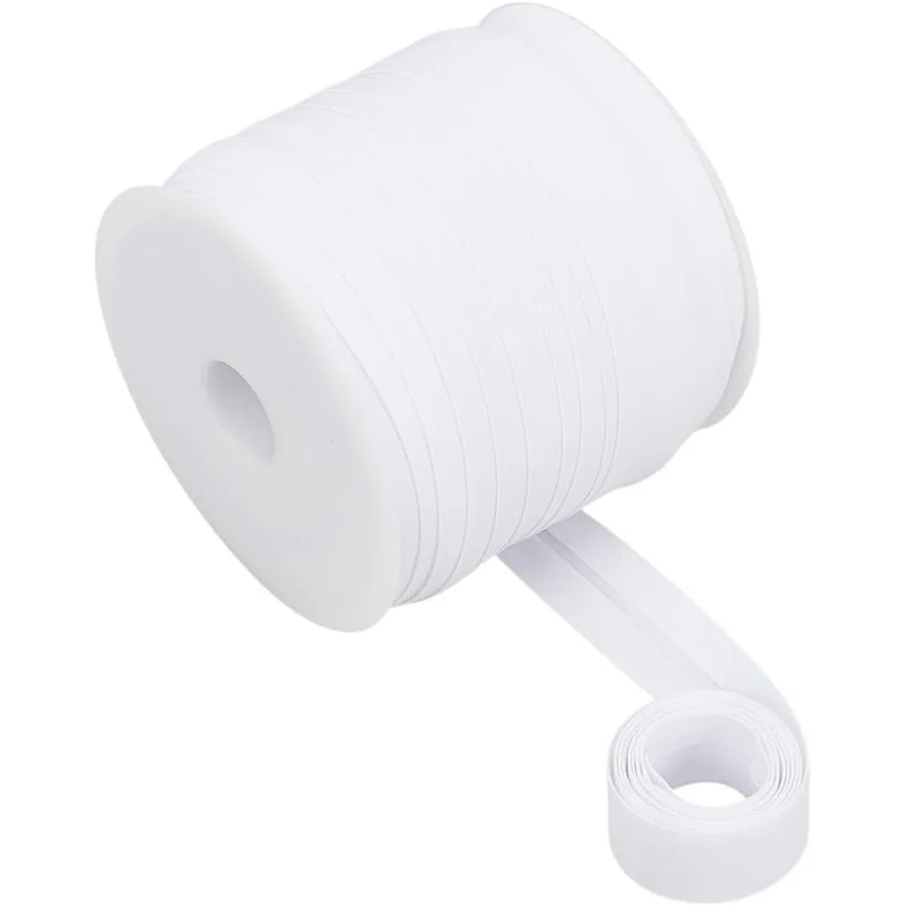 54.7 Yards Single Fold Bias Tape 7/8 Inch Wide White Polycotton Bias Binding Tape Hemming Ribbon for DIY Garment Sewing Seaming