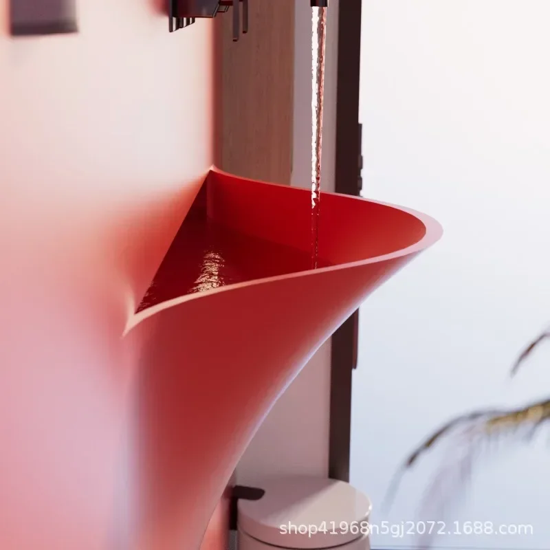 Built-in curved line wash basin