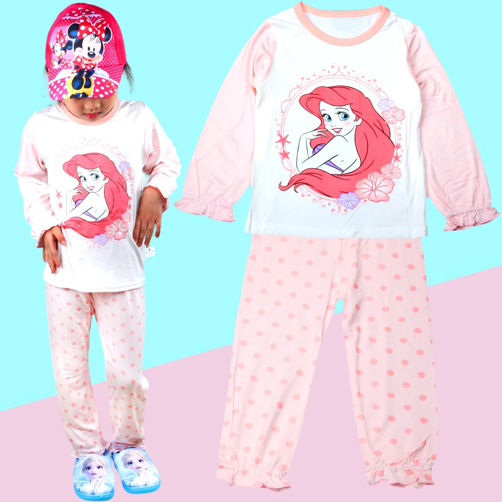 New Spring Summer Children's Flower Fairy Sets mermaid Sleepwear Clothes Kids Pajamas Set Baby Girls Cotton Cartoon Pyjamas