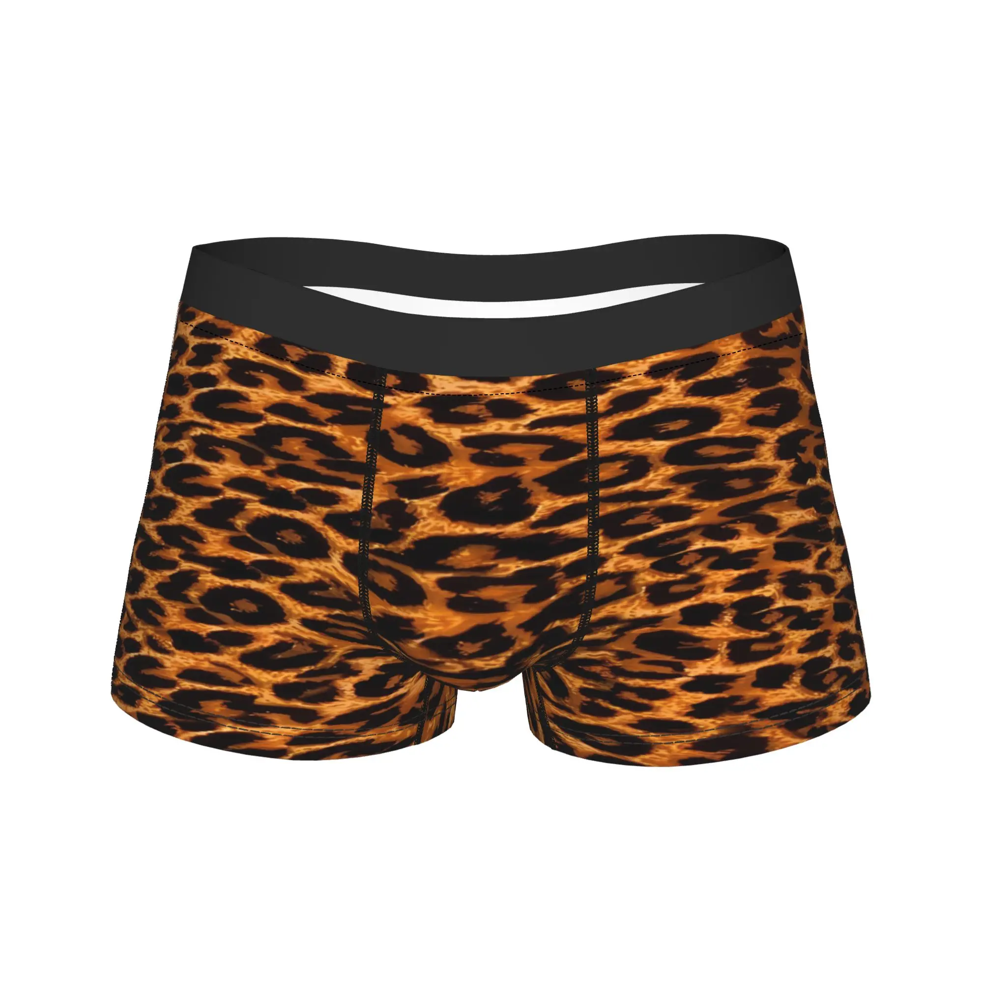

Leopard Underwear Brown Animal Skin Customs Boxer Shorts High Quality Men Panties Breathable Shorts Briefs Birthday Present