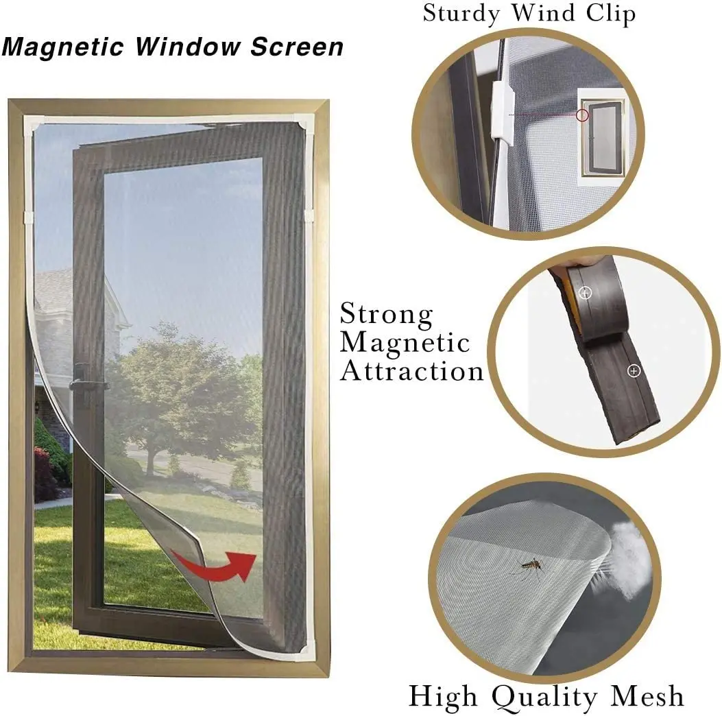 Magnetic Window Screen Suitable Anti Mosquito Screen Mesh for House Window for Multiple Windows Home Improvement DIYMesh Curtain