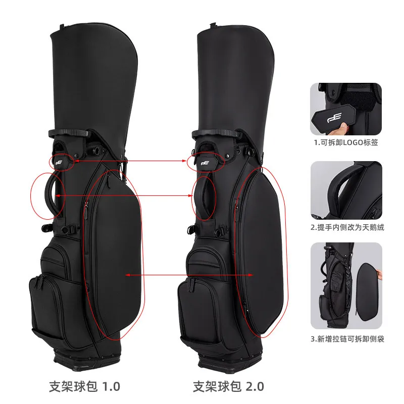 حقيبة PLAYEAGLE Golf Stand خفيفة الوزن من جلد البولي يوريثان للرجال والنساء مجموعة كاملة من الأندية