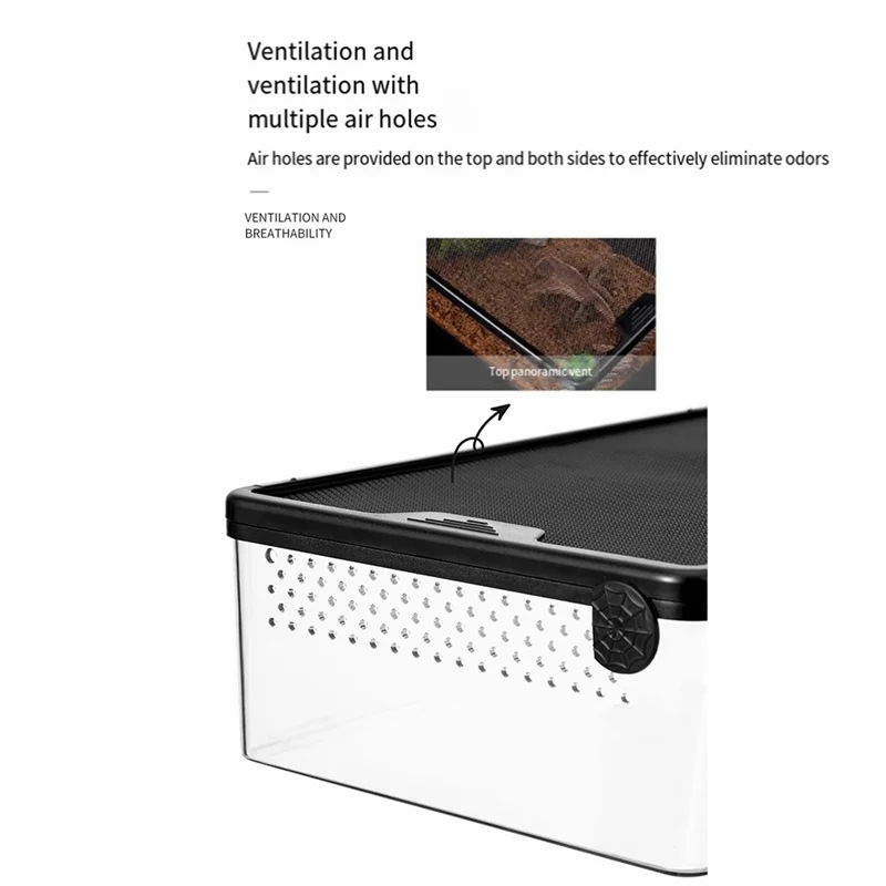 

Transparent Reptile Feeding Box Amphibian Insect Reptile Breeding Box Ventilation Hatching Container Reptile Breedingboxm12k