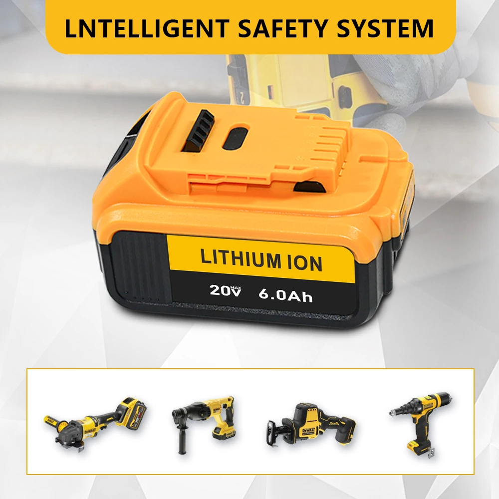 Lithiová baterie do elektrického nářadí pro DEWALT 20V 3,0Ah 4,0Ah 5,0Ah 6000mAh Typ-C Pro DEWALT DCB200 DCB202 DCB203 DCB204 DCB205 DCB206 - náhled 4