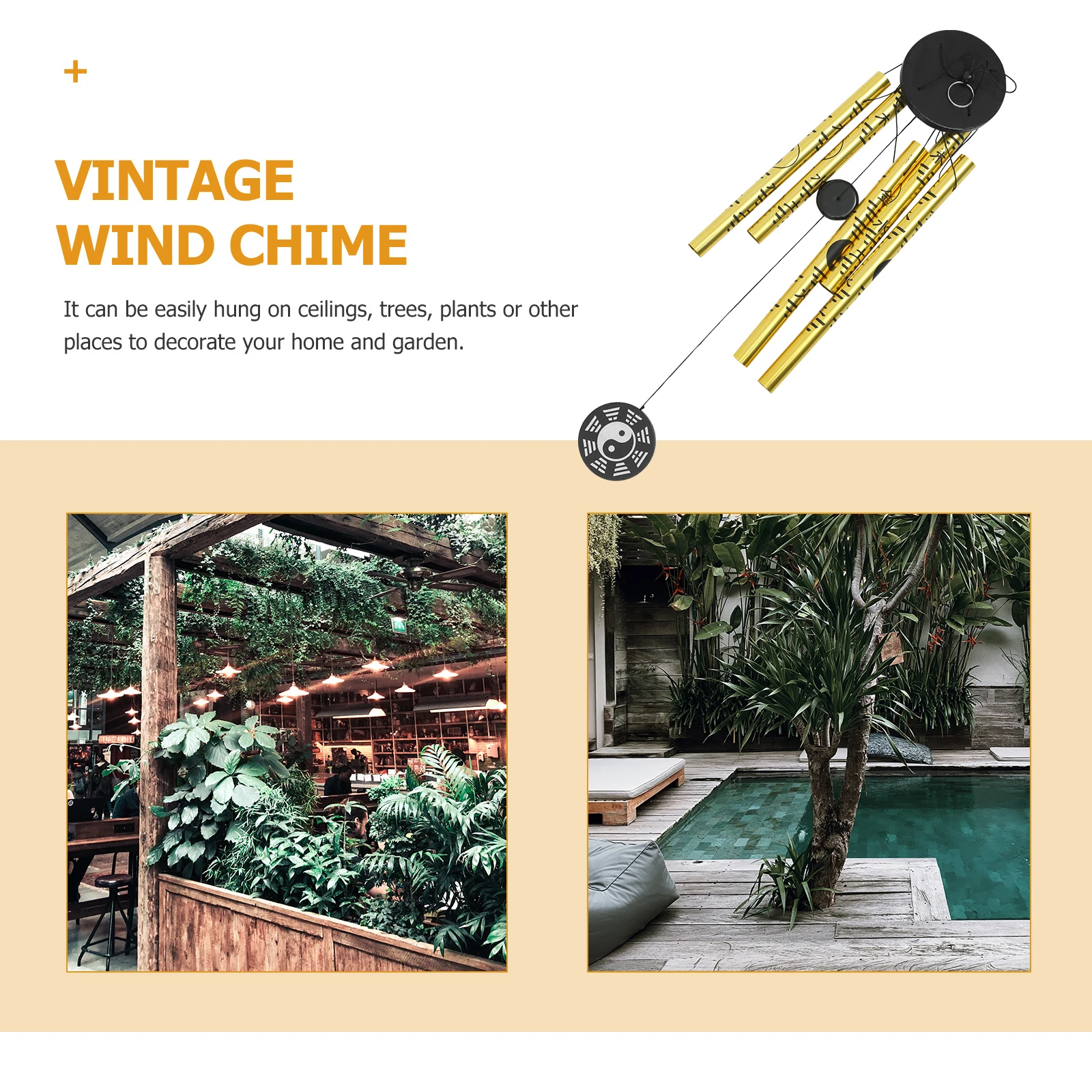 

Metal Wind Chime Pendant Decorations Wall Hanging Living Room Ornament Household