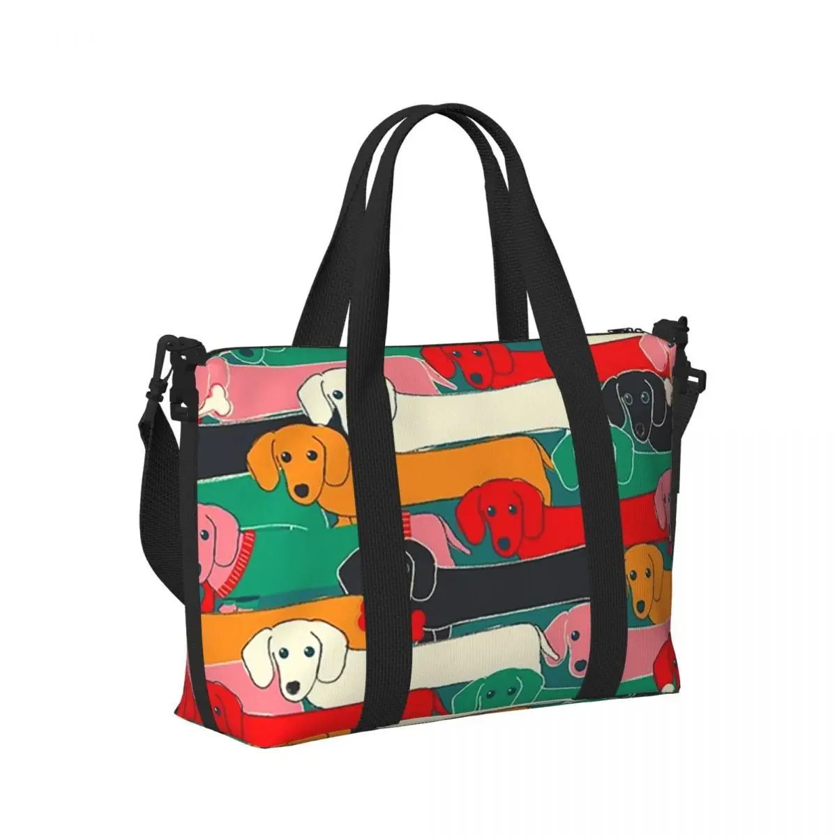 

Dachshund Dog Pattern Beach Travel Bag Large Capacity Tote Bags for Gym Sport Women Shopping Duffle Shoulder Bag
