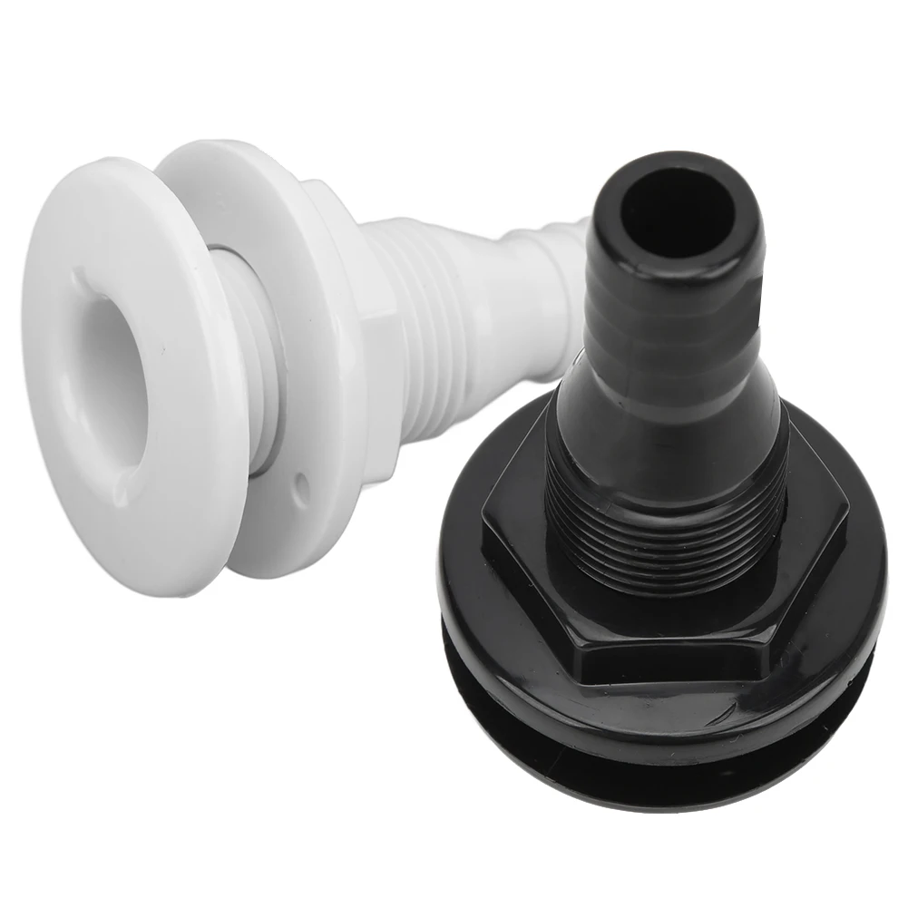 Boat Water Drain Scupper ABS 3/4In White Through Hull Connector Hose Coupling Drain Outlet Replacement Hardware