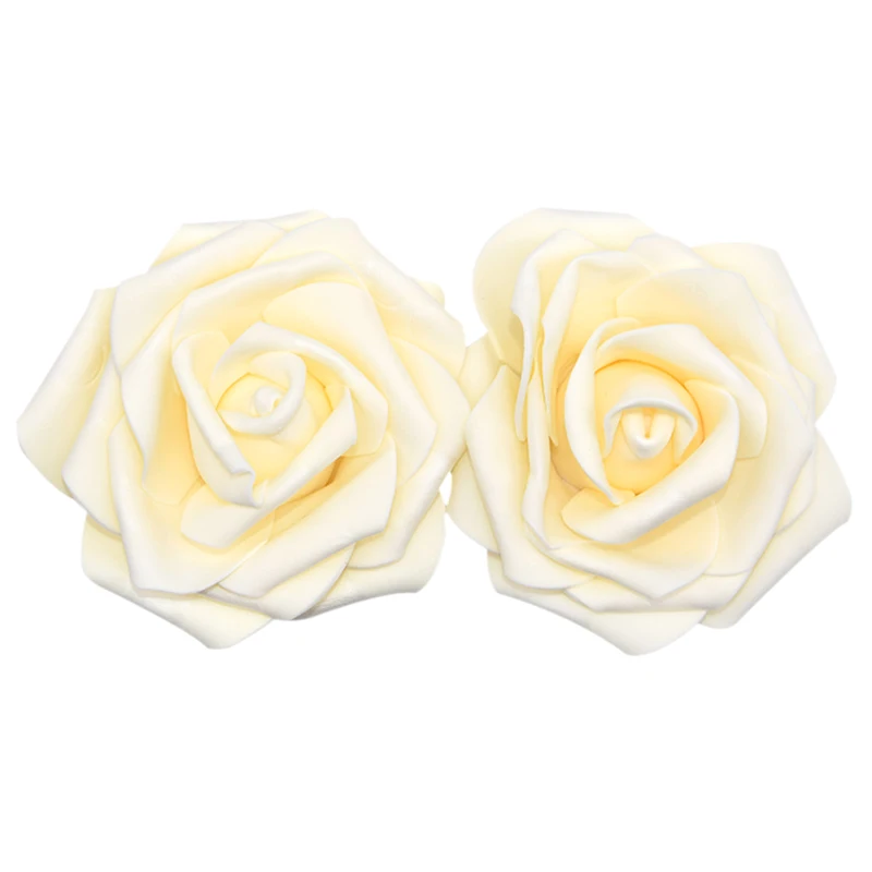 10pc 10cm Big PE Foam Rose Artificial Flower Head Fake Rose DIY Wreath Garland For Christmas Wedding Party Decoration Home Decor