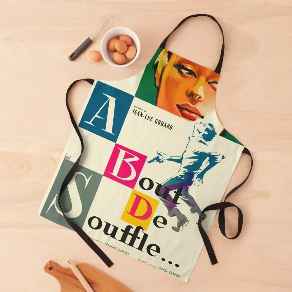 

Breathless ( bout de souffle) Apron kitchen clothes for men barber uniform Chef Accessory New year's Apron